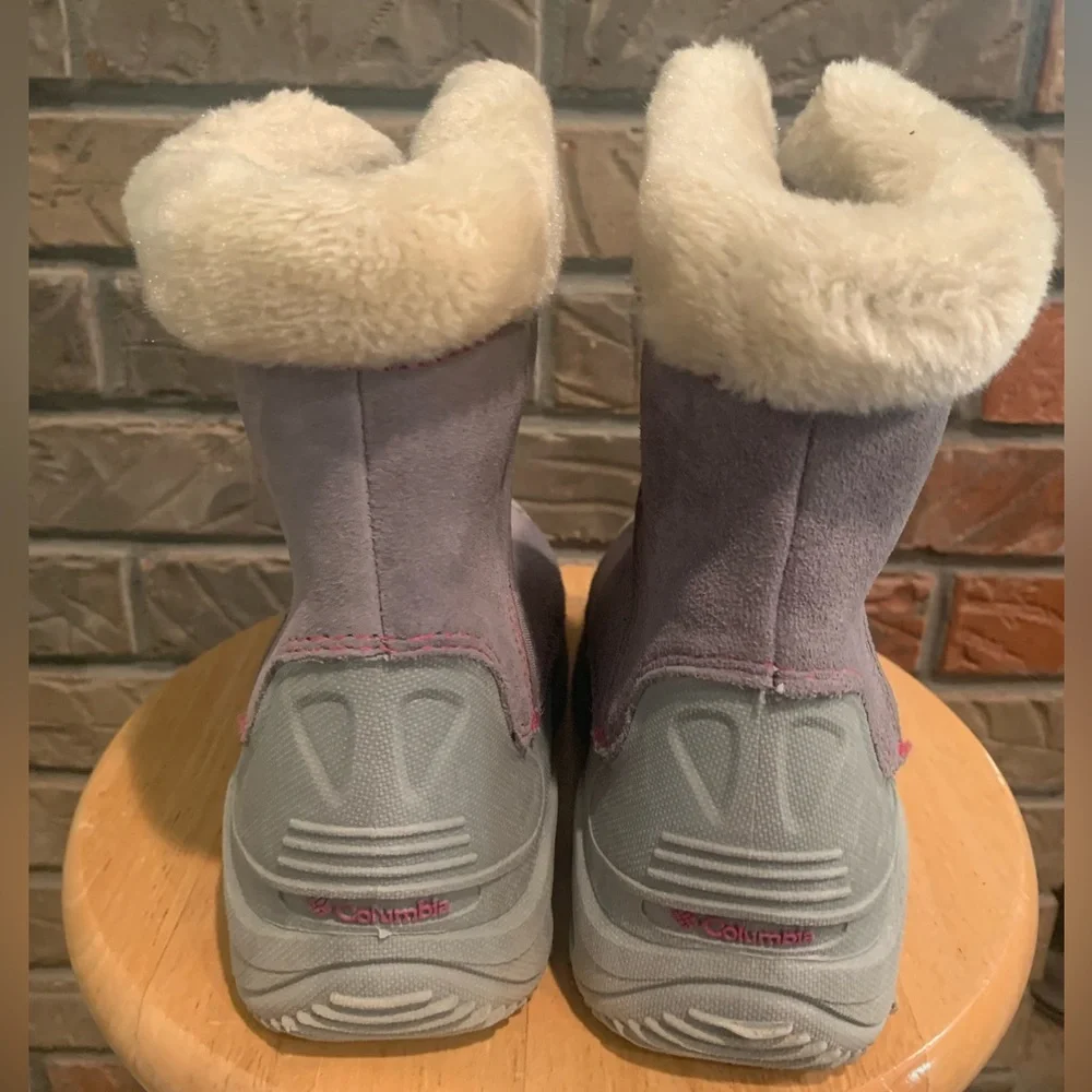 Columbia Girls Zippered Warmly Lined Snow Boots Purple/Grey Size 3